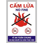 Biển báo cấm lửa alumium khung nhôm
