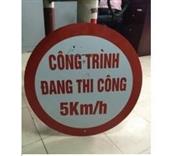 Biển báo công trường đang thi công 5km/h hình tròn viền đỏ