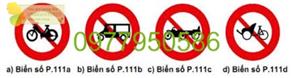Biển báo số 111b,c: Cấm xe ba bánh loại có động cơ