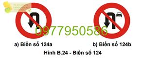 Biển báo P.124a,b,c,d,e,f: Cấm quay đầu và rẽ trái