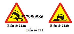 Biển báo số W.222a, b "Đường trơn, lề đường nguy hiểm"