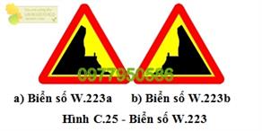 Biển báo số W.223(a,b) "Vách núi nguy hiểm"