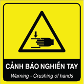 Biển cảnh báo nguy hiểm kẹt tay