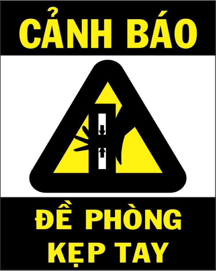 Biển cảnh báo nguy hiểm kẹt tay